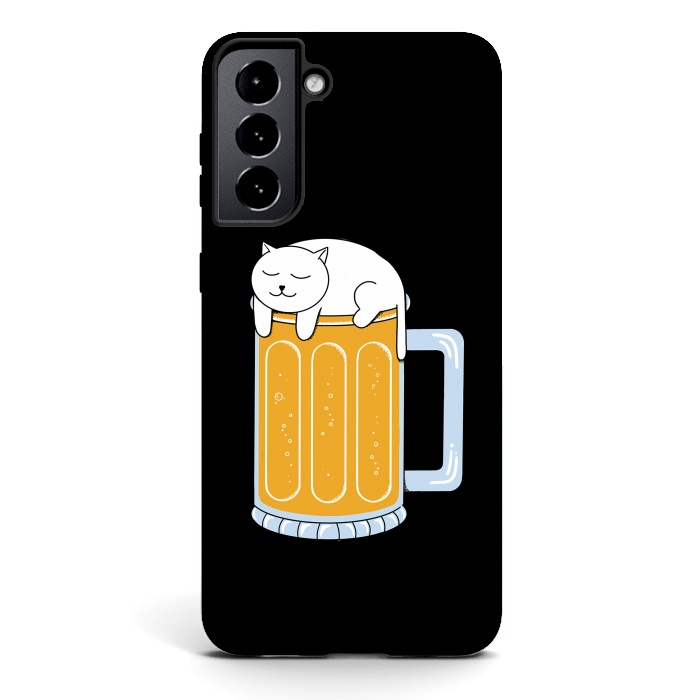 Galaxy S21 plus StrongFit Cat beer by Coffee Man