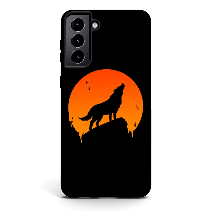 Galaxy S21 plus StrongFit Wolf and Moon by Coffee Man