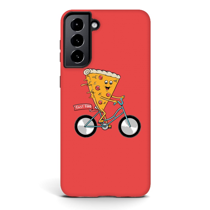 Galaxy S21 StrongFit Pizza Fast Food Red by Coffee Man