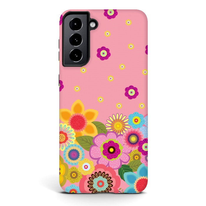 Galaxy S21 StrongFit assorted spring flowers by ArtsCase