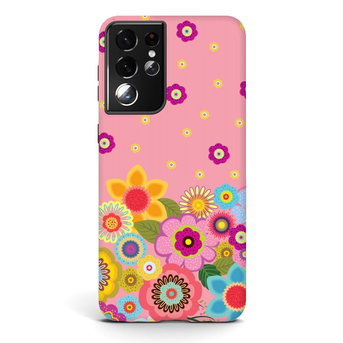Galaxy S21 ultra StrongFit assorted spring flowers by ArtsCase