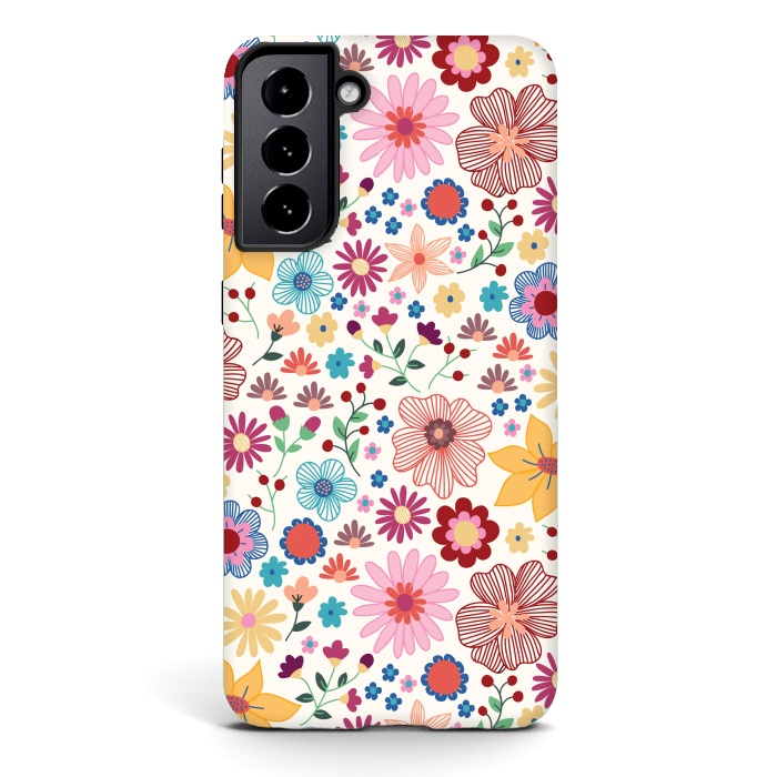 Galaxy S21 plus StrongFit Springtime Wild Bloom by TracyLucy Designs