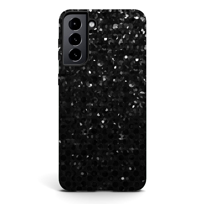 Galaxy S21 StrongFit Black Crystal Bling Strass G283 by Medusa GraphicArt