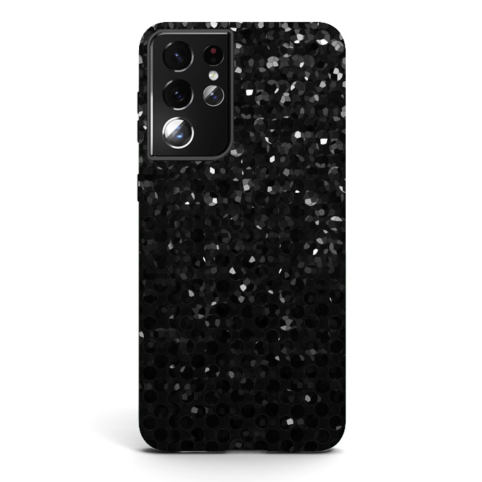 Galaxy S21 ultra StrongFit Black Crystal Bling Strass G283 by Medusa GraphicArt