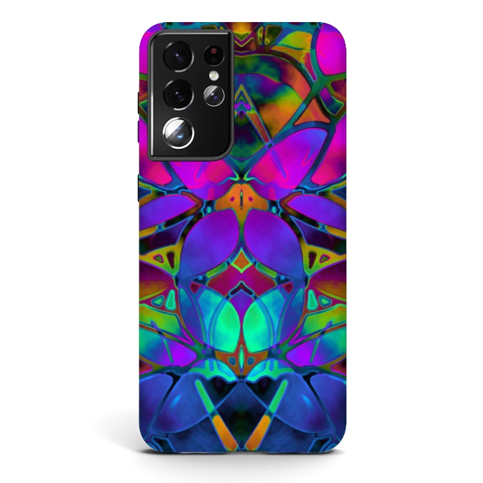 Galaxy S21 ultra StrongFit Floral Fractal Art G308 by Medusa GraphicArt