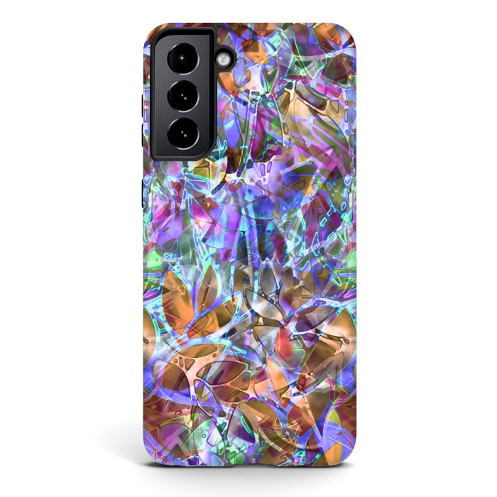 Galaxy S21 StrongFit Floral Abstract Stained Glass G268 by Medusa GraphicArt