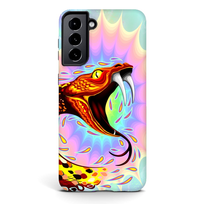 Galaxy S21 plus StrongFit Snake Attack Psychedelic Art by BluedarkArt