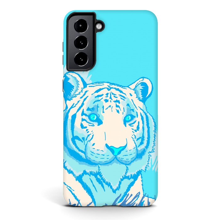 Galaxy S21 StrongFit The blue tiger by Steve Wade (Swade)