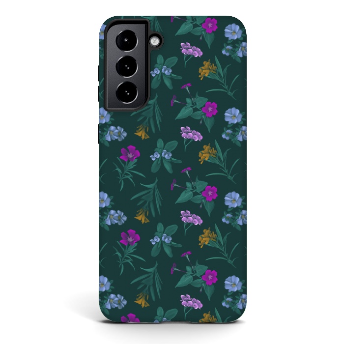 Galaxy S21 StrongFit Tropical Flowers by Tishya Oedit