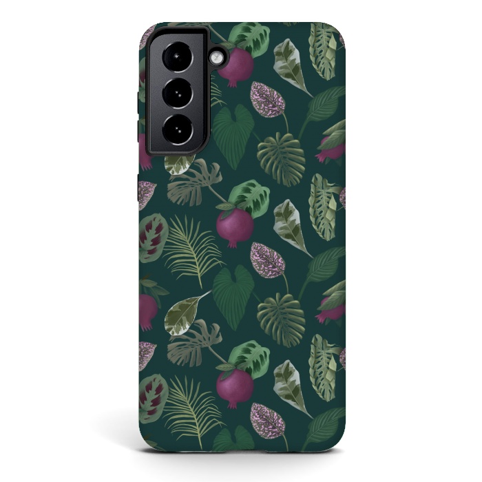 Galaxy S21 StrongFit Pomegranates & Palm Leaves by Tishya Oedit