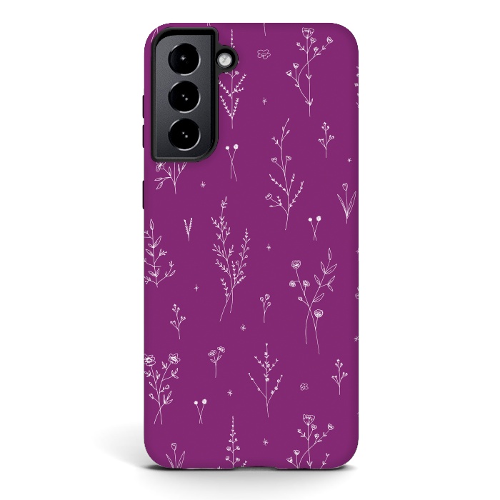 Galaxy S21 StrongFit Magic Wine Wildflowers by Anis Illustration