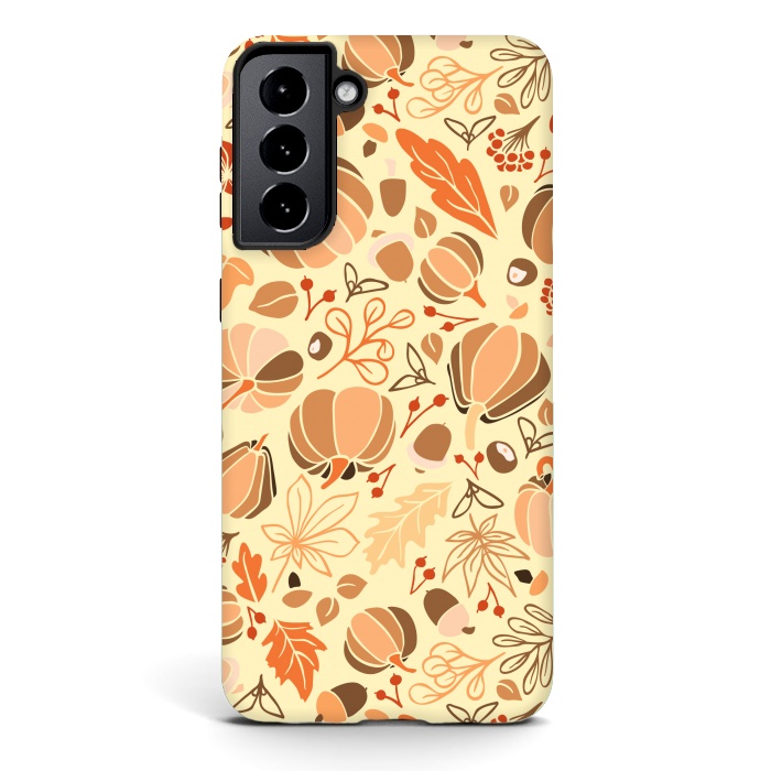 Galaxy S21 StrongFit Fall Fruits in Orange and Yellow by Paula Ohreen