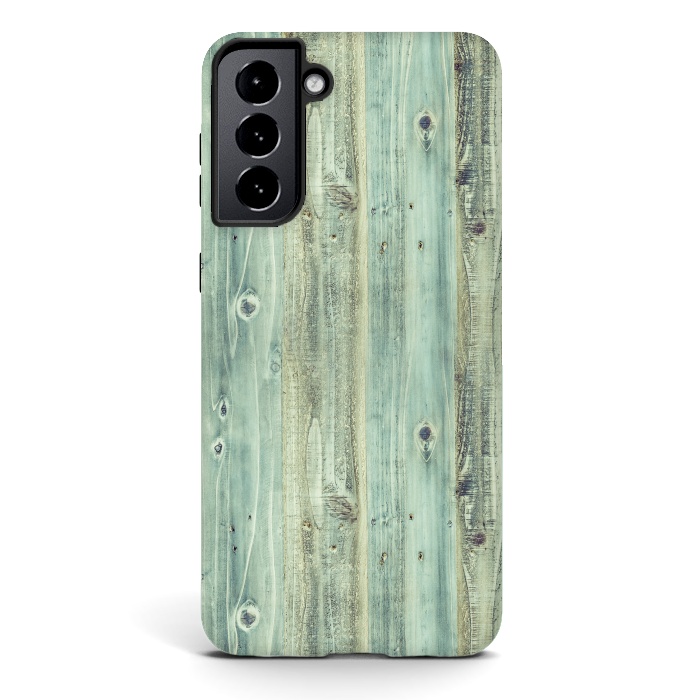 Galaxy S21 StrongFit blue wood by haroulita
