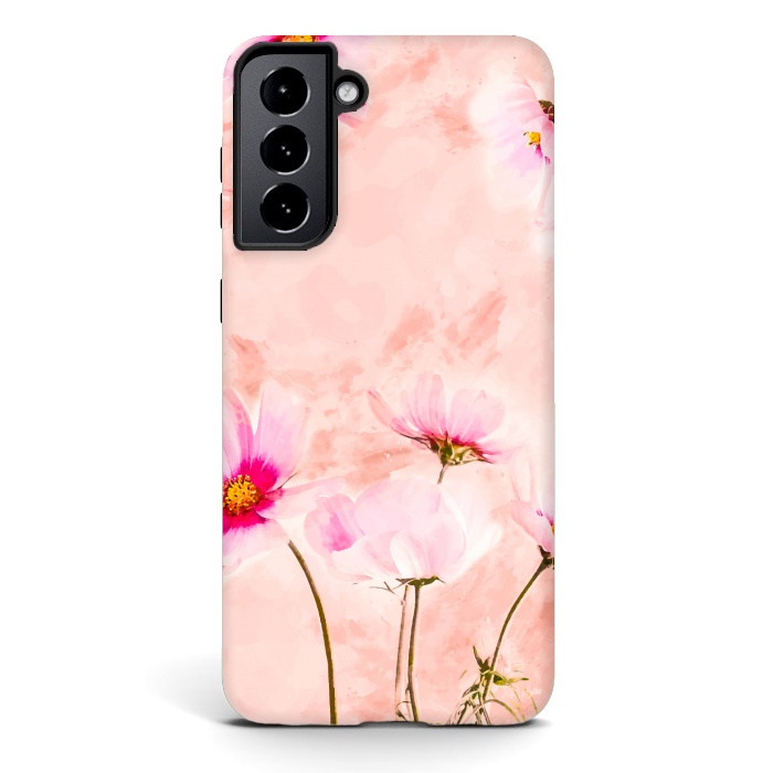 Galaxy S21 plus StrongFit Pink Spring Flower by Creativeaxle