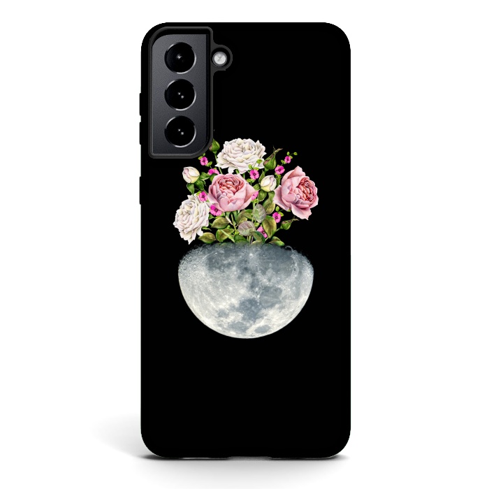 Galaxy S21 StrongFit Moon Flower Pot by Creativeaxle