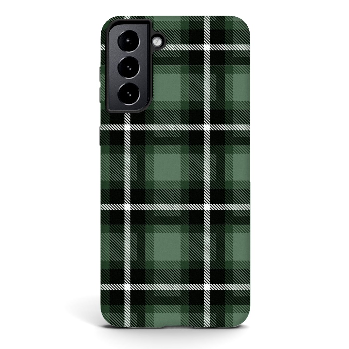 Galaxy S21 StrongFit Olive Scottish Plaid by TMSarts