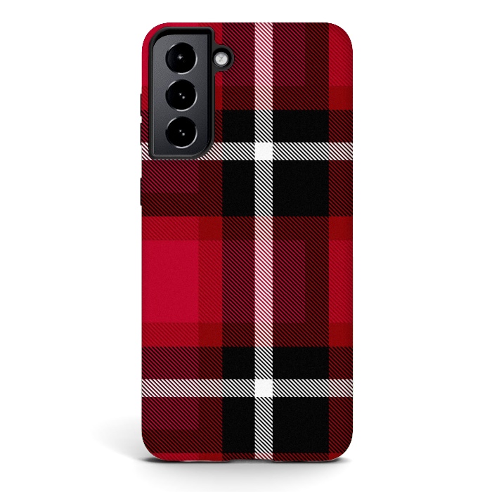 Galaxy S21 StrongFit Red Scottish Plaid by TMSarts