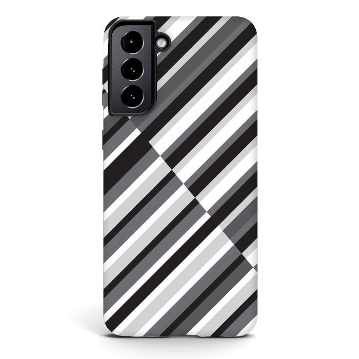 Galaxy S21 plus StrongFit Black Crossing Striped by TMSarts