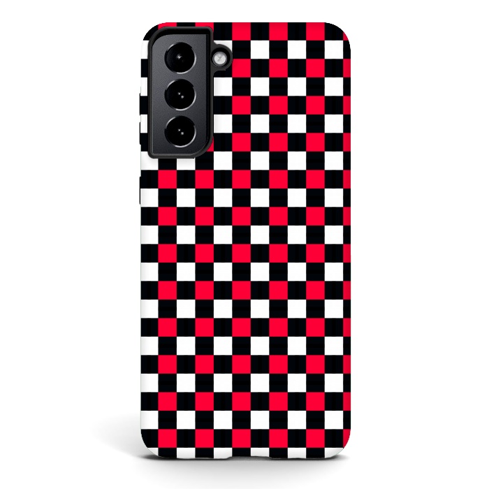 Galaxy S21 StrongFit Red and Black Checkered by TMSarts