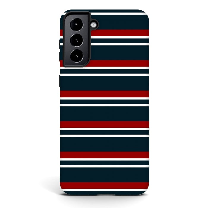 Galaxy S21 StrongFit Red Pastel Stripes by TMSarts