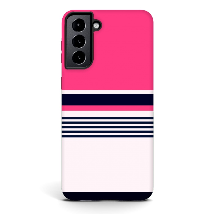 Galaxy S21 StrongFit Pink Pastel Stripes by TMSarts