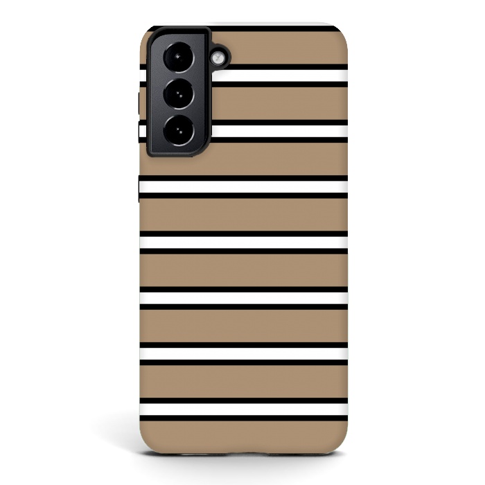 Galaxy S21 StrongFit Khaki Contrast Stripes by TMSarts