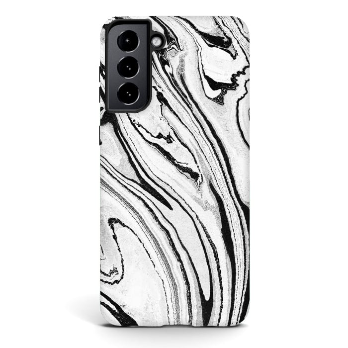Galaxy S21 StrongFit Minimal painted marble stripes by Oana 