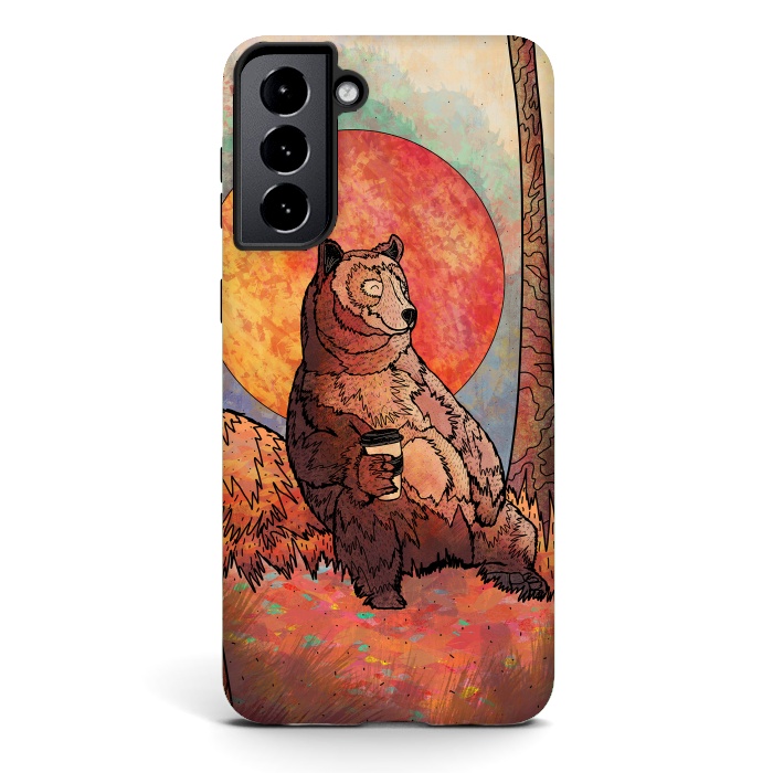 Galaxy S21 StrongFit The relaxing bear by Steve Wade (Swade)