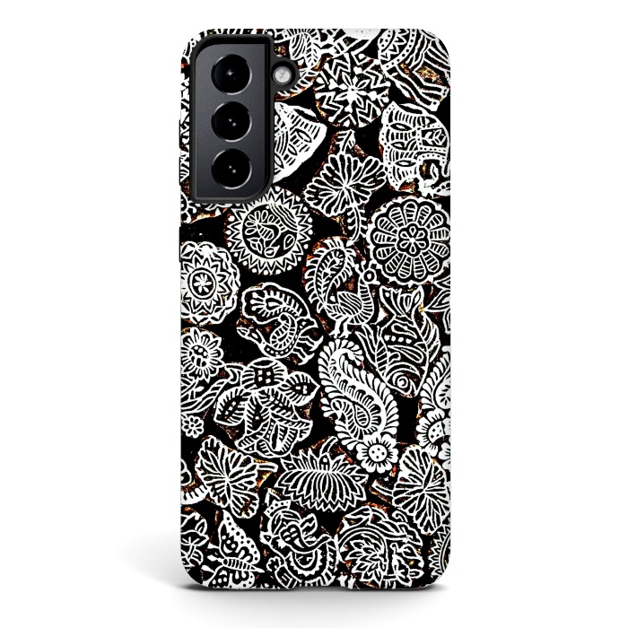 Galaxy S21 StrongFit Black and white pattern by Winston