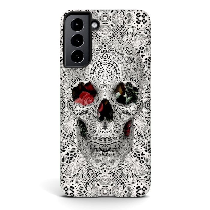 Galaxy S21 StrongFit Lace Skull 2 by Ali Gulec