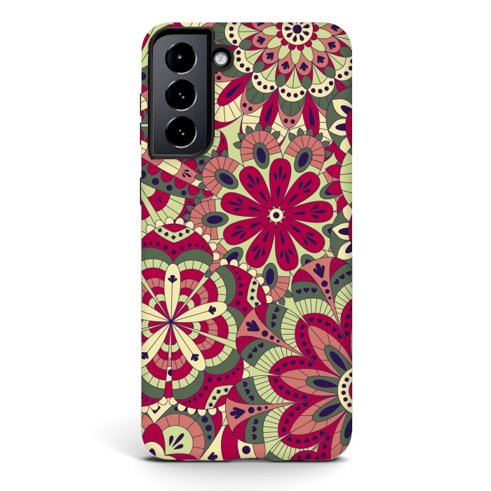 Galaxy S21 StrongFit Floral Made with Many Mandalas by ArtsCase