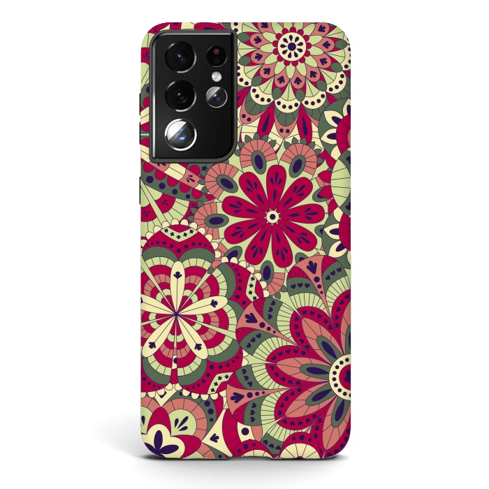 Galaxy S21 ultra StrongFit Floral Made with Many Mandalas by ArtsCase