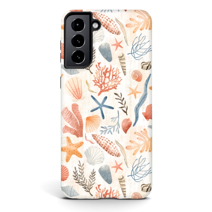 Galaxy S21 StrongFit Vintage Seashells by Noonday Design