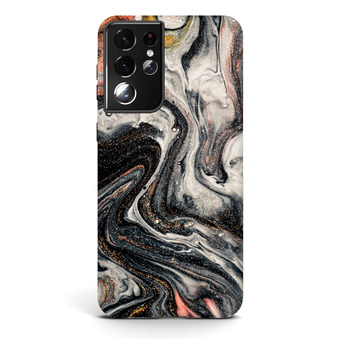 Galaxy S21 ultra StrongFit Swirls of Marble and The Ripples of Agate by ArtsCase
