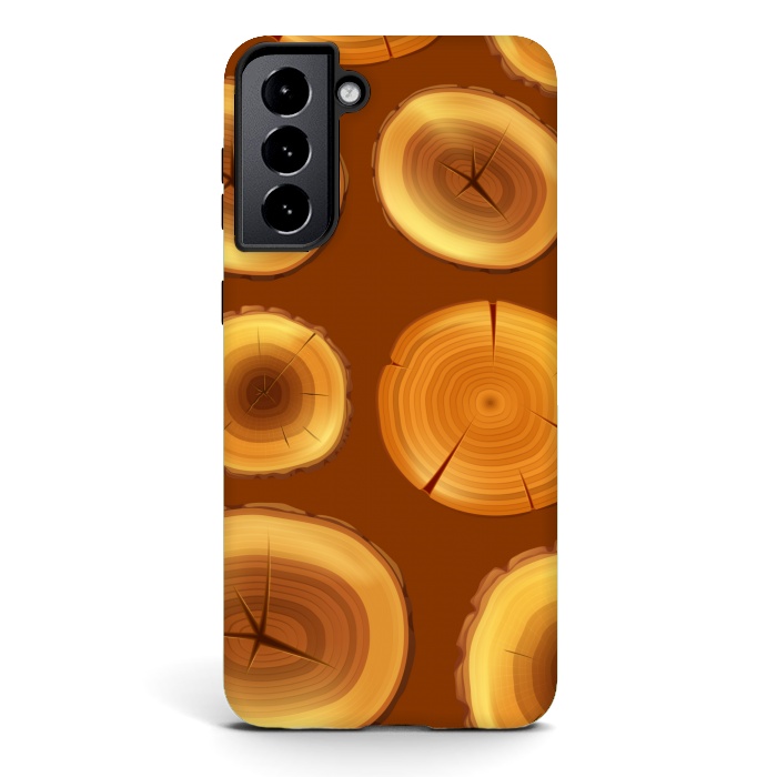 Galaxy S21 StrongFit wooden trunk pattern by MALLIKA