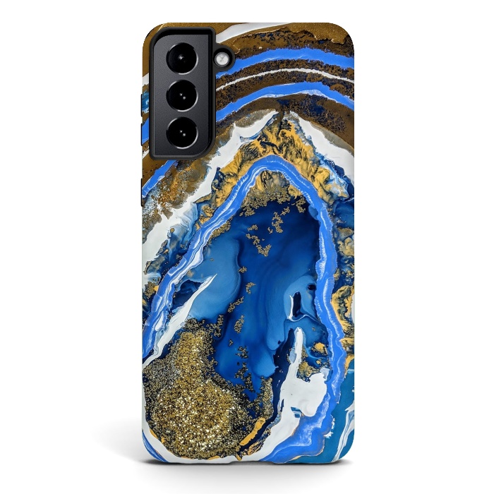 Galaxy S21 plus StrongFit Gold and blue geode  by Winston