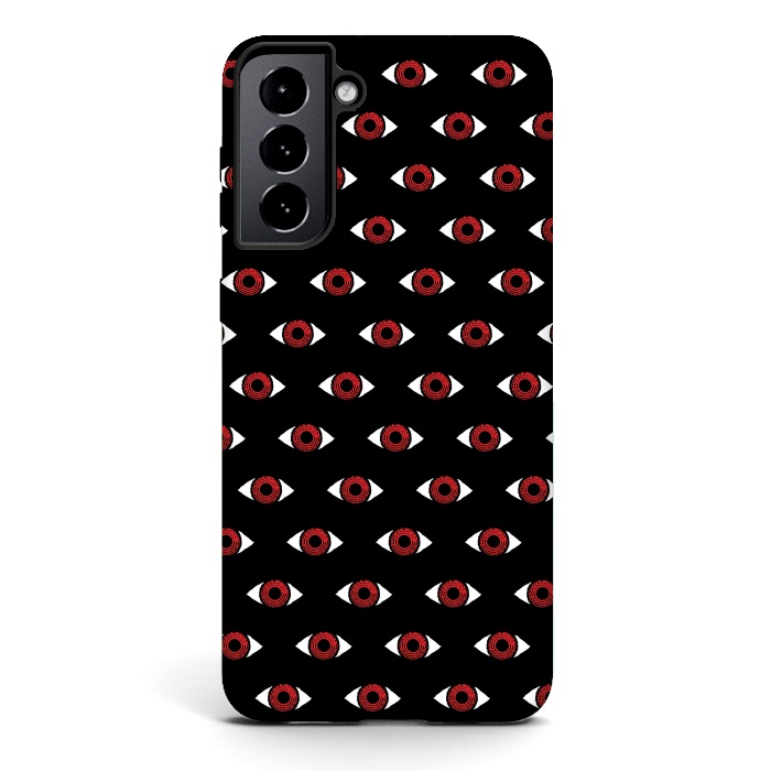 Galaxy S21 StrongFit Red eye pattern by Laura Nagel