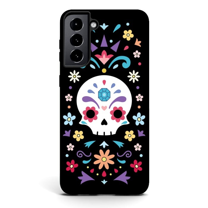 Galaxy S21 plus StrongFit Cute day of the dead by Laura Nagel