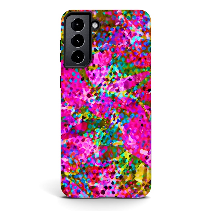 Galaxy S21 StrongFit Floral Abstract Stained Glass G548 by Medusa GraphicArt