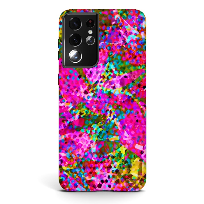 Galaxy S21 ultra StrongFit Floral Abstract Stained Glass G548 by Medusa GraphicArt