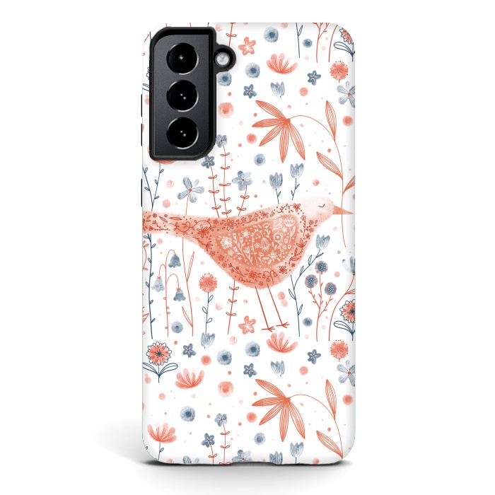 Galaxy S21 plus StrongFit Apricot Bird by Nic Squirrell