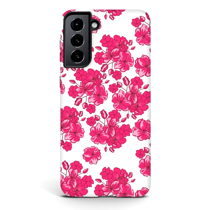Galaxy S21 StrongFit pink floral print 2 by MALLIKA