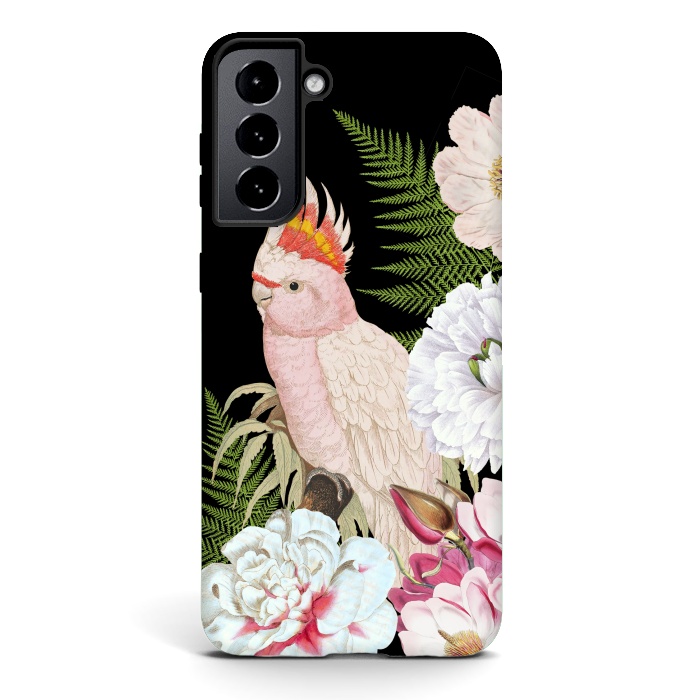 Galaxy S21 StrongFit Vintage Cockatoo in Flower Jungle by  Utart