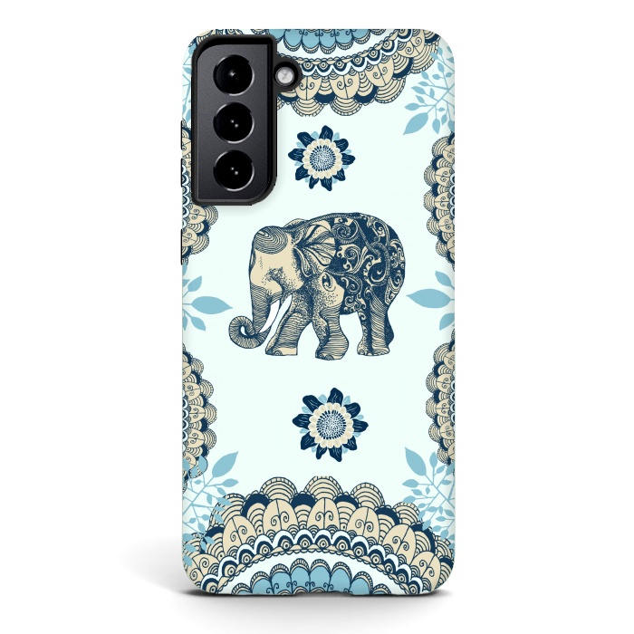 Galaxy S21 StrongFit Elephant Blue by Rose Halsey