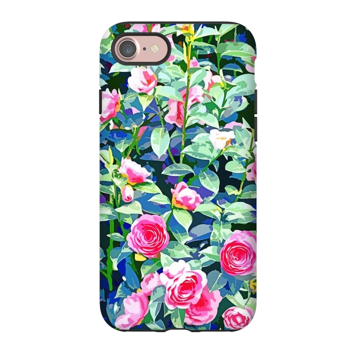 iPhone 7 StrongFit Winter Rose | Botanical Floral Garden | Boho Vintage Plants Meadow Roses Painting by Uma Prabhakar Gokhale