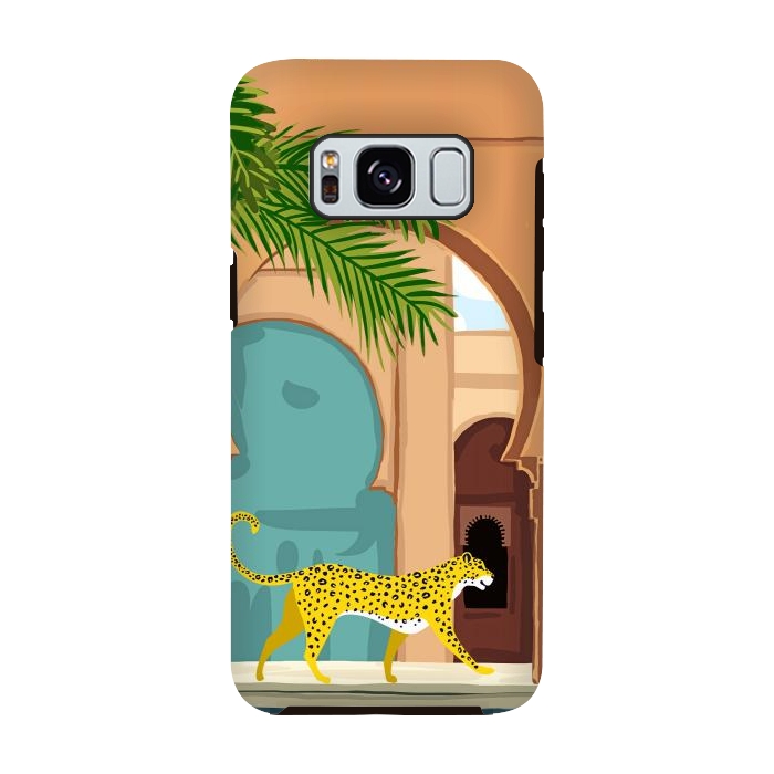 Galaxy S8 StrongFit Cheetah Under The Moroccan Arch by Uma Prabhakar Gokhale