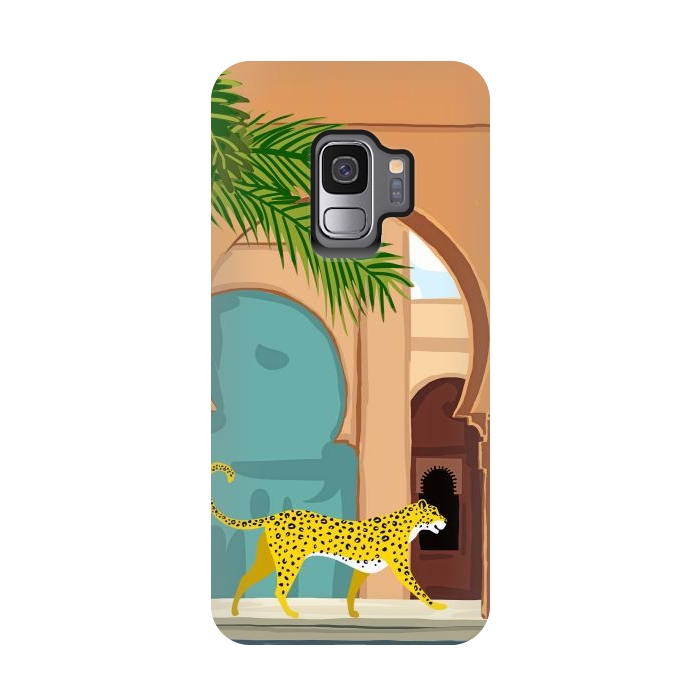 Galaxy S9 StrongFit Cheetah Under The Moroccan Arch by Uma Prabhakar Gokhale
