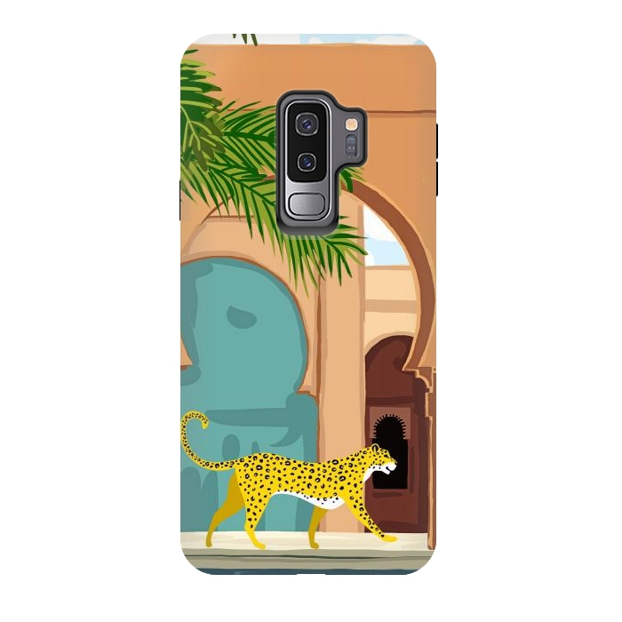 Galaxy S9 plus StrongFit Cheetah Under The Moroccan Arch by Uma Prabhakar Gokhale