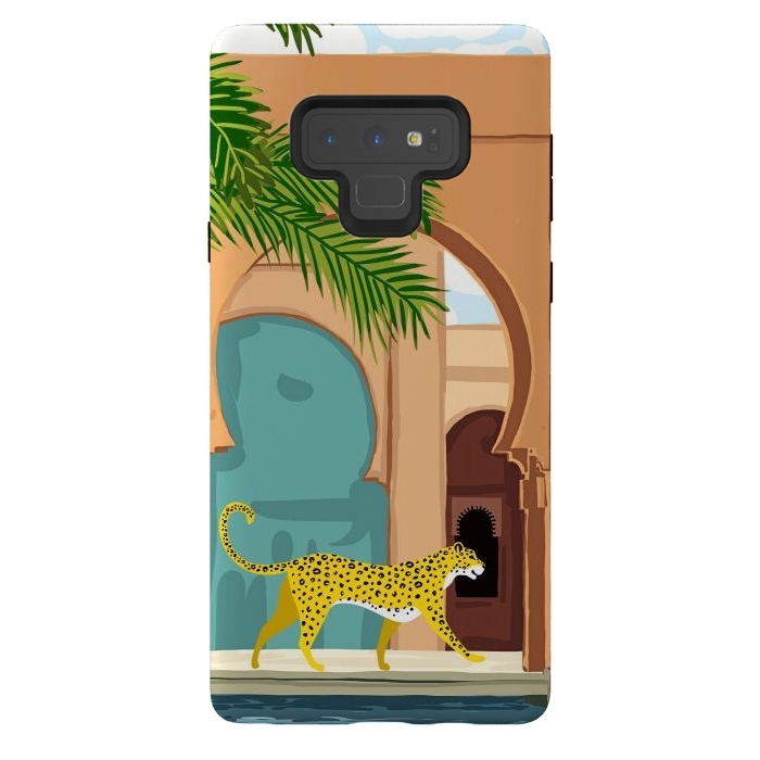 Galaxy Note 9 StrongFit Cheetah Under The Moroccan Arch by Uma Prabhakar Gokhale