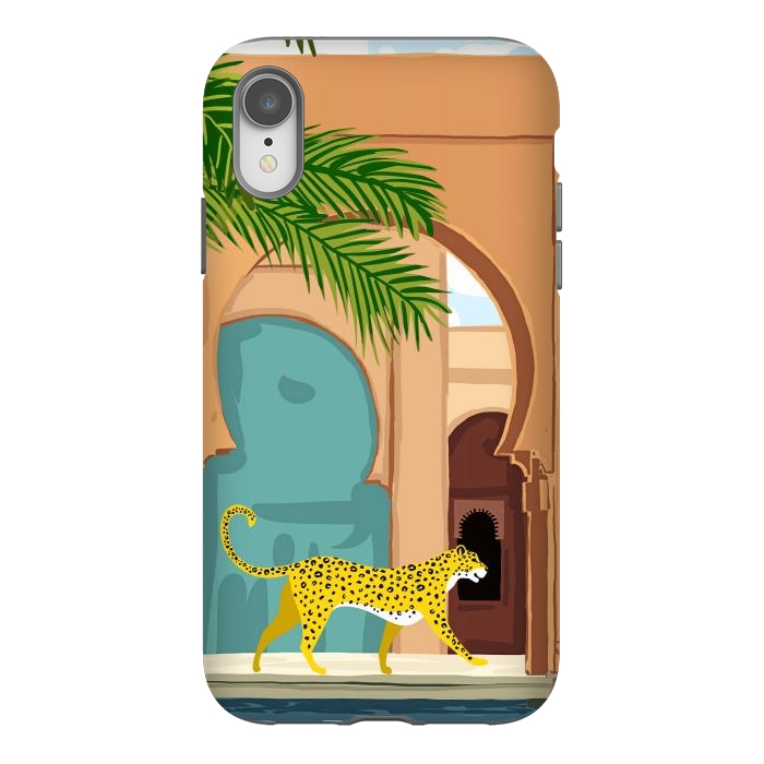 iPhone Xr StrongFit Cheetah Under The Moroccan Arch by Uma Prabhakar Gokhale